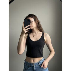 Lululemon Black & Gold Sports Bra Size 6 – Strappy Athletic Support Bra Sporty C